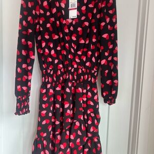 Black and Red Heart Pattern Dress